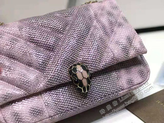 Bvlgari女包 寶格麗小號新品 幾何形狀鏈條斜挎包 Serpenti Cabocho肩包 287993  fyd1526
